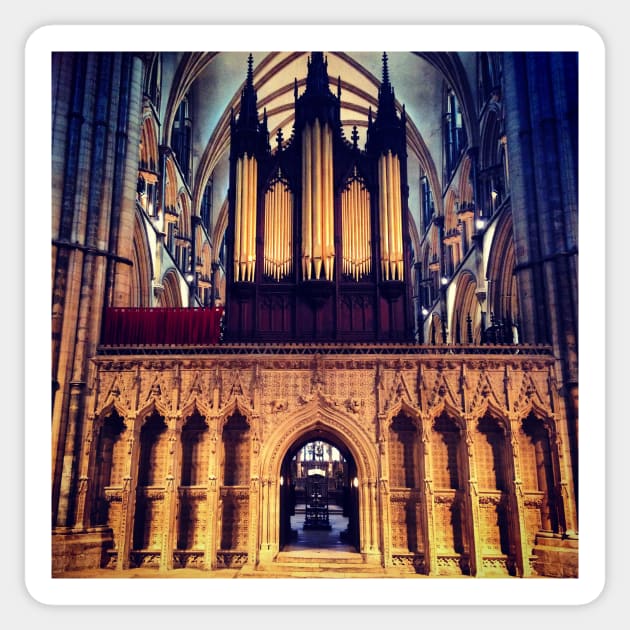 Organ, Lincoln Cathedral Sticker by robsteadman